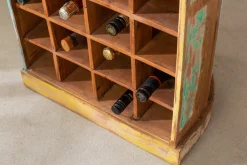 Dekoratives Bootsregal JAKARTA 190cm bunt Massivholz aus recycelten Fischerbooten Weinregal