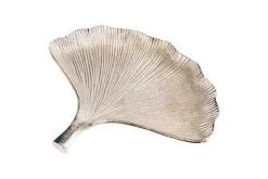 Dekoratives Schalen 3er Set GINKGO 30cm silber handmade Metall