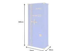 Design Aktenschrank GLOBETROTTER 180cm blau Eisen Container Upcycling Industrial