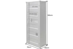 Design Aktenschrank GLOBETROTTER 180cm gold Eisen Container Upcycling Highboard