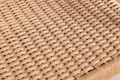 Design Armlehnen-Stuhl KENNEDY natur aus recyceltem Pinienholz mit Korbgeflecht
