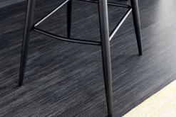 Design Barhocker EUPHORIA rost braun Samt schwarze Metallbeine Barstuhl mit Lehne