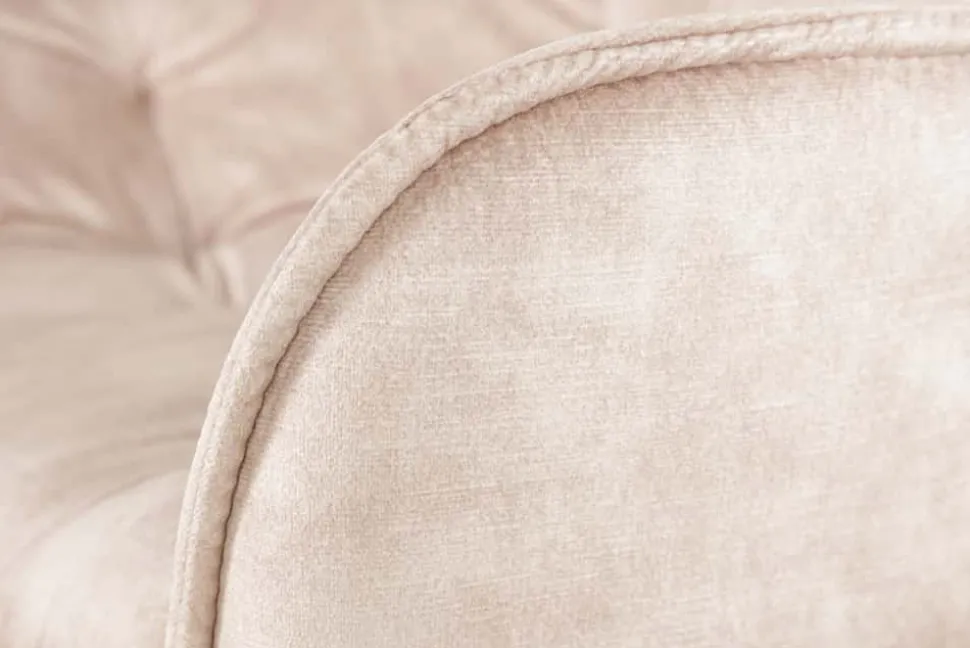 Design Barhocker MILANO champagner beige Samt Barstuhl mit Lehne Metall schwarz