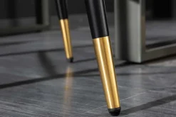 Design Barhocker PARIS grün Samt mit Lehne Metall schwarz gold Ziersteppung