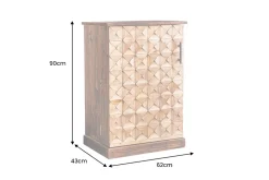Design Barschrank BODEGA 90cm natur Pinienholz Weinregal Glashalter Schubladen