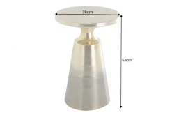 Design Beistelltisch ABSTRACT 60cm gold Metall gebürstet Patina Handarbeit rund Säulentisch