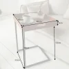 Design Beistelltisch CIANO 40cm Akazie Massivholz schwarz Tablett-Tisch