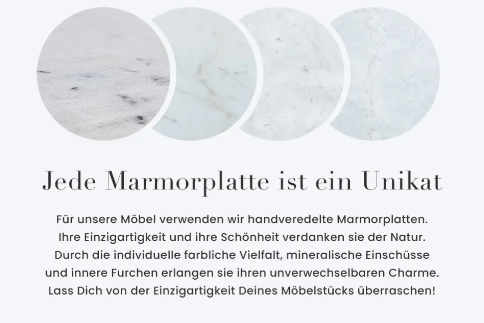 Design Beistelltisch DIAMOND 50cm weiß Marmor messing Metall