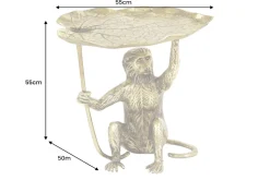 Design Beistelltisch WILDLIFE MONKEY 60cm gold antik Metall handmade