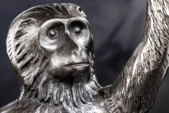 Design Beistelltisch WILDLIFE MONKEY 60cm silber Metall handmade