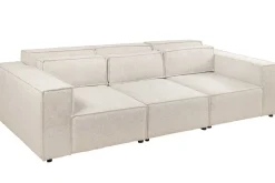 Design Big Sofa BOSSA NOVA 260cm beige Strukturstoff 3-Sitzer XXL-Couch