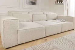 Design Big Sofa BOSSA NOVA 260cm beige Strukturstoff 3-Sitzer XXL-Couch