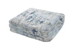 Design Bodenkissen XL ABSTRAKT 70cm blau beige abstraktes Muster Sitzpouf
