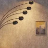 Design Bogenlampe FIVE LIGHTS 210cm schwarz gold Stehlampe mit Marmorfuß