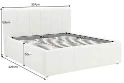 Design Boxbett ADLON 180x200cm grau Chenille mit Stauraum und Lattenrost