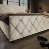 Design Boxbett ELYSIUM 180x200cm champagner beige Samt mit Stauraum und Lattenrost