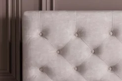 Design Boxbett PARIS 180x200cm champagner beige Samt mit Stauraum und Lattenrost
