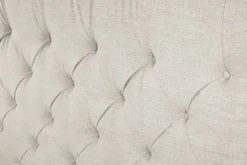 Design Boxbett PARIS 180x200cm beige Leinen Chesterfield Doppelbett