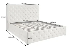 Design Boxbett PARIS 160x200cm champagner beige Samt mit Stauraum und Lattenrost