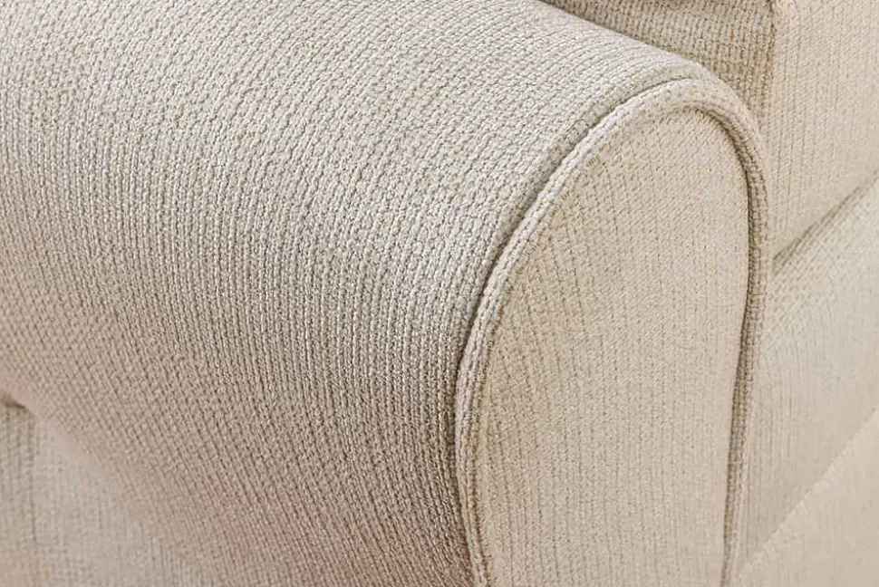 Design Boxspringbett SIGNUM 180x200cm creme Strukturstoff inkl. Stauraum Topper