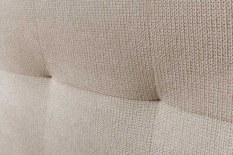 Design Boxspringbett SIGNUM 180x200cm creme Strukturstoff inkl. Stauraum Topper