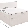 Design Boxspringbett SIGNUM 180x200cm beige Cord inkl. Topper Matratze und Stauraum