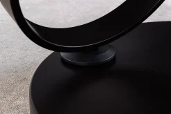 Design Couchtisch DANCING RINGS weiß rund drehbar Marmor Keramik schwarz Metall