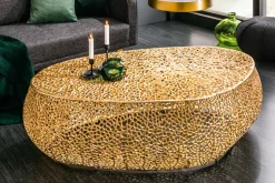 Design Couchtisch LEAF 130cm gold Metall-Aluminium-Legierung handmade