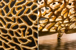 Design Couchtisch LEAF 130cm gold Metall-Aluminium-Legierung handmade