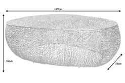 Design Couchtisch LEAF 130cm silber Metall-Aluminium-Legierung handmade