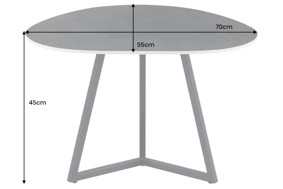 Design Couchtisch MARVELOUS 70cm anthrazit Marmor Keramik schwarzes Metall