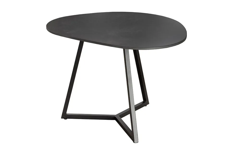 Design Couchtisch MARVELOUS 70cm anthrazit Marmor Keramik schwarzes Metall