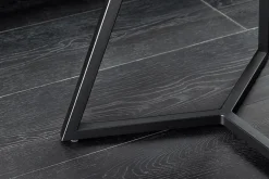 Design Couchtisch MARVELOUS 90cm weiß Marmor Keramik schwarzes Metall