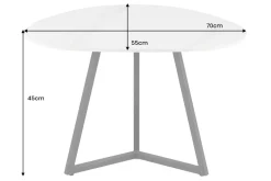 Design Couchtisch MARVELOUS 70cm weiß Marmor Keramik schwarzes Metall