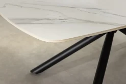 Design Couchtisch OSAKA 110cm weiß Keramik schwarz Sterngestell Metall