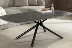 Design Couchtisch OSAKA 110cm anthrazit Keramik schwarz Metall mit Sterngestell