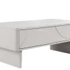 Design Couchtisch SAVOY 120cm kaschmir weiß Keramik Marmor mit Schubladen