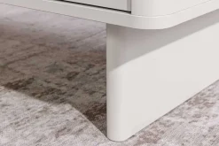 Design Couchtisch SAVOY 120cm kaschmir weiß Keramik Marmor mit Schubladen