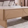 Design Couchtisch SAVOY 120cm grau beige greige Keramik Travertin mit Schublade