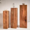 Design Deko Säule 3er Set MAKASSAR 80cm Mangoholz Handarbeit