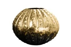Design Deko Vase ABSTRACT 30cm gold Handarbeit Hammerschlag