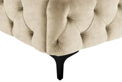 Design Doppelbett MODERN BAROCK 180x200cm champagner strukturierter Samt Chesterfield