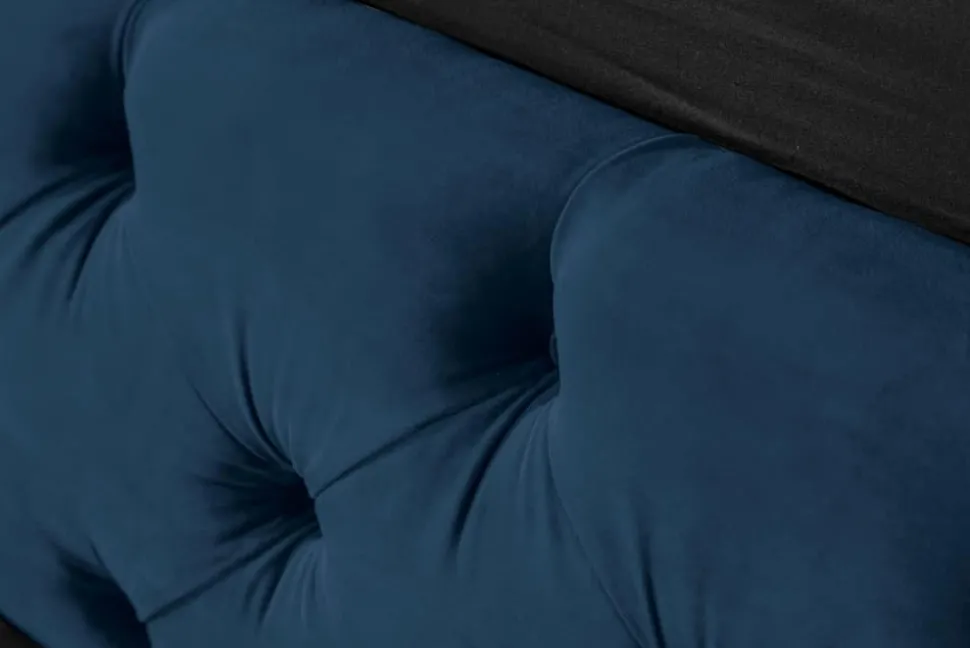Design Doppelbett PARIS 180x200cm dunkelblau Samt Chesterfield