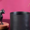 Design Dose PANTHER 20cm schwarz natur Mangoholz Panther-Figur Metall Dekoration