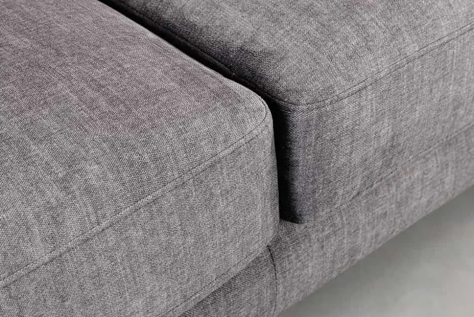 Design Ecksofa MANHATTAN 295cm dunkelgrau Samt Federkern 3-Sitzer Metallfüße