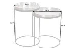 Design 2er Set Beistelltisch ELEMENTS 55cm gold handmade rund