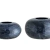 Design 2er Set Vase STONE 25cm schwarz marmoriert Handarbeit