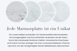 Design Esstisch EXTRAVAGANCIA 200cm weiß Marmor Metall brushed champagner gold