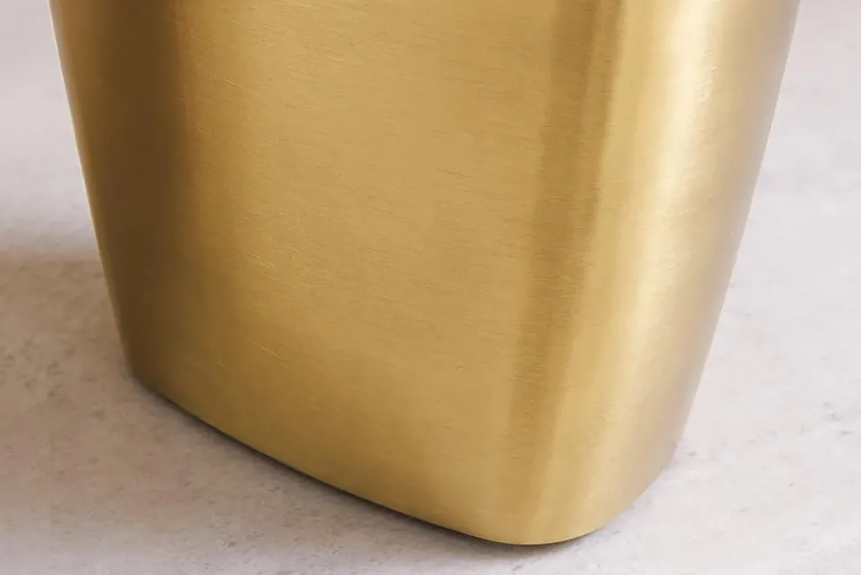 Design Esstisch ORGANIC 200cm grau weiß braun Naturstein Marmor Metall brushed gold