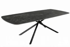 Design Esstisch OSAKA 160cm anthrazit Keramik schwarz Sterngestell Metall